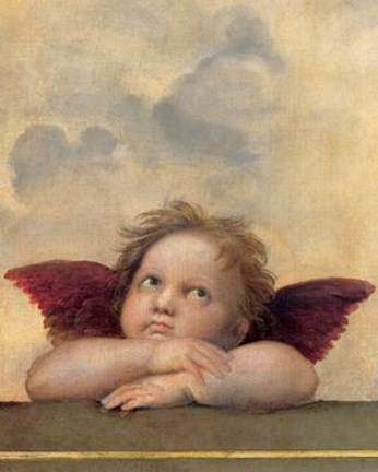 Framed Cherubim Putti Angels of The Sistine Madonna, c.1514 (detail - right side) Print