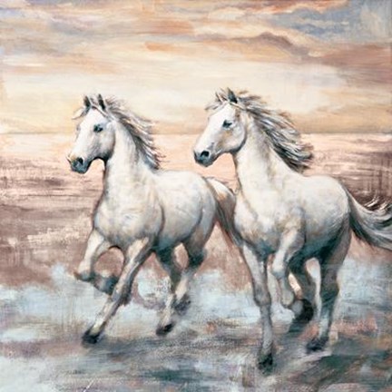 Framed Running Horses I Print