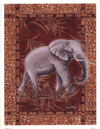 Framed Lone Elephant Print