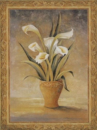 Framed Symphony In White III Print