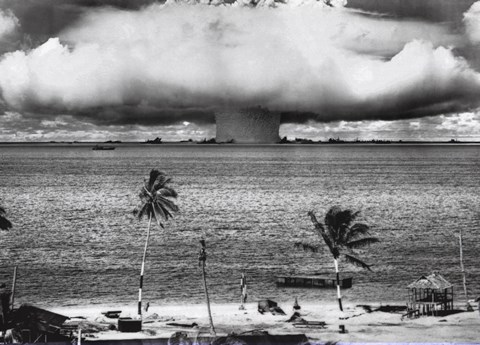 Framed Atom Bomb - B/W Print