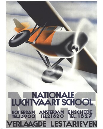 Framed Nationale Luchtvaart School Print