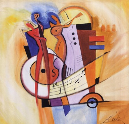 Framed Jazz on the Square Print