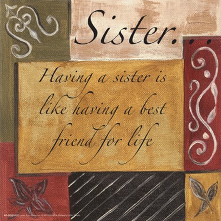 Framed Words to Live By, Decor...Sister Print