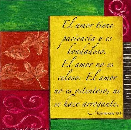 Framed Words to Live By, Spanish...El Amor Print