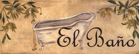 Framed Bath Series - El Bano Print