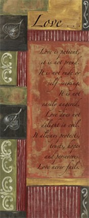 Framed Words to Live By, Decor...Love Is (Panel) Print