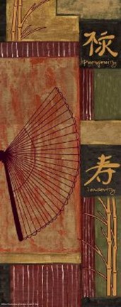 Framed Asian Fan Panel - Right Print