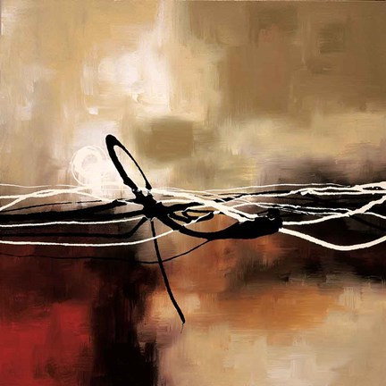 Framed Symphony in Red and Khaki II Print