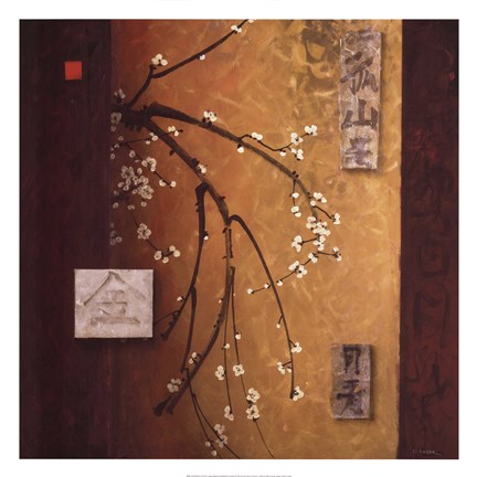 Framed Oriental Blossoms II Print