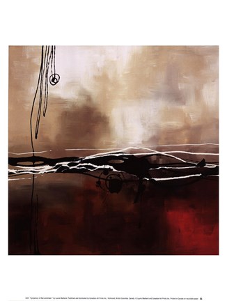 Framed Symphony in Red and Khaki I Print