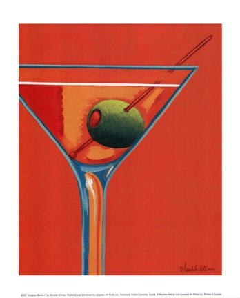 Framed Sunglow Martini I Print