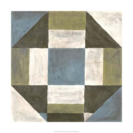 Framed Patchwork Tile II Print