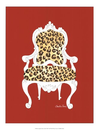 Framed Leopard Chair On Red Print