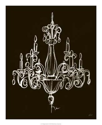 Framed Elegant Chandelier I Print