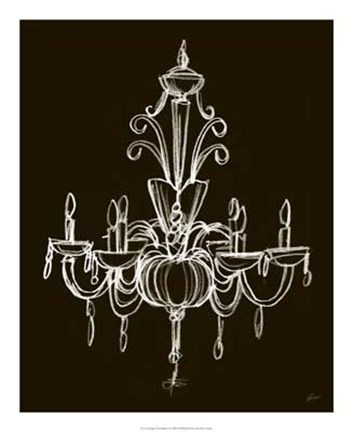 Framed Elegant Chandelier II Print