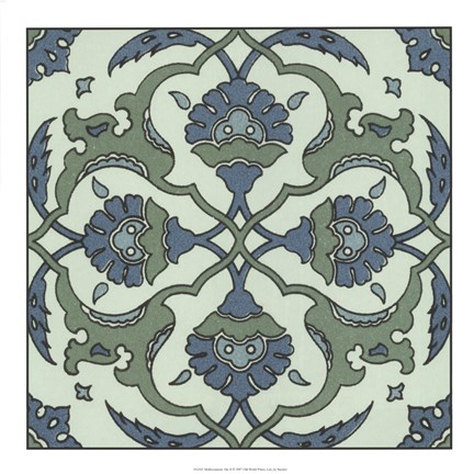 Framed Mediterranean Tile II Print