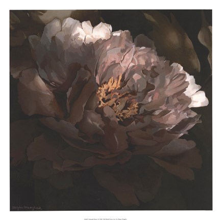 Framed Moonlit Peony I Print