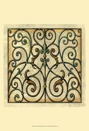 Framed Crackled Decorative Gates I Print