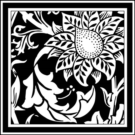 Framed Printed Graphic Floral Motif II Print