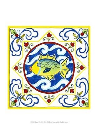 Framed Rustic Tile IV Print