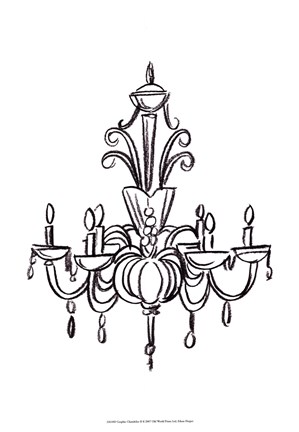 Framed Graphic Chandelier II Print