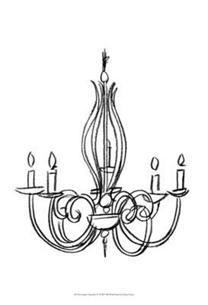 Framed Graphic Chandelier IV Print