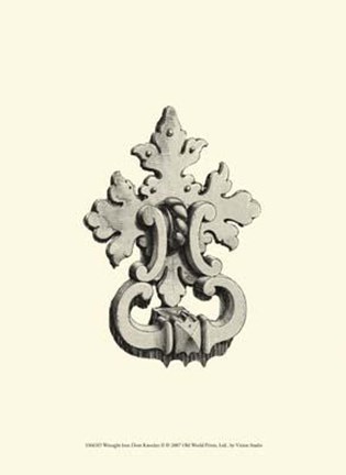 Framed Wrought Iron Door Knocker II Print