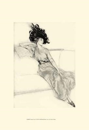 Framed Feather Hat I Print