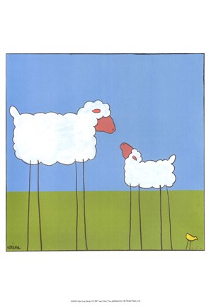 Framed Stick-Leg Sheep I Print