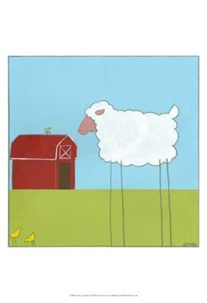Framed Stick-Leg Sheep II Print