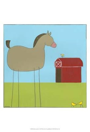 Framed Stick-Leg Horse I Print