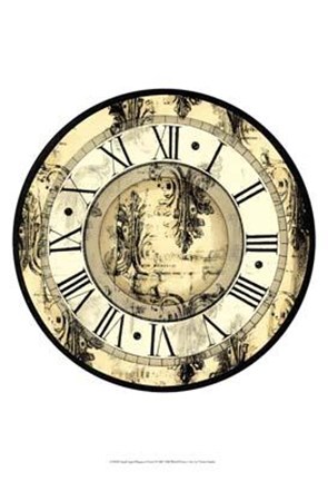 Framed Small Aged Elegance Clock Print