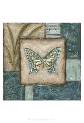 Framed Large Butterfly Montage I Print