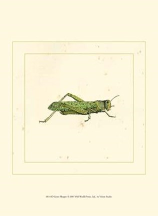 Framed Green Hopper Print