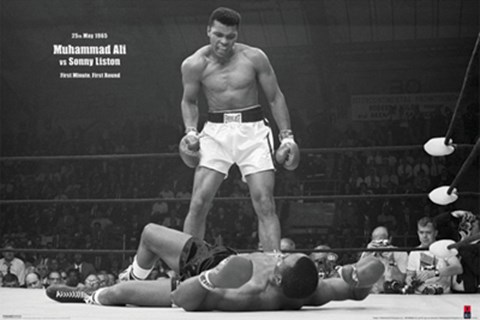 Framed Muhammad Ali - 1965 1st Round Knockout Against Sonny Liston Print