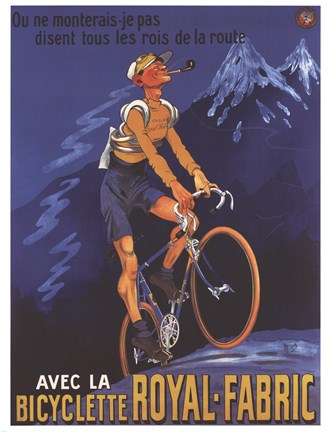 Framed Cycles Royal Fabric Print