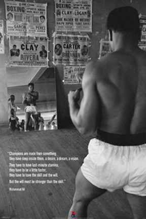 Framed Muhammad Ali In Gym With Mirror Print