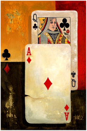 Framed Poker Queen Print