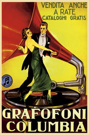 Framed Grafofoni Columbia Print