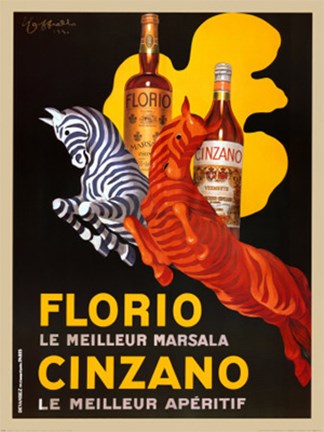 Framed Florio Cinzano Print