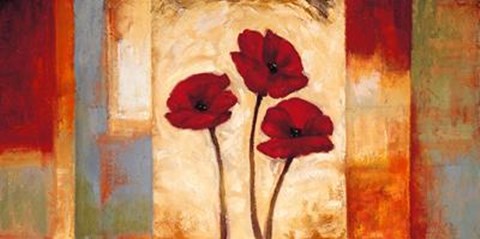 Framed Poppies In Rhythm I Print