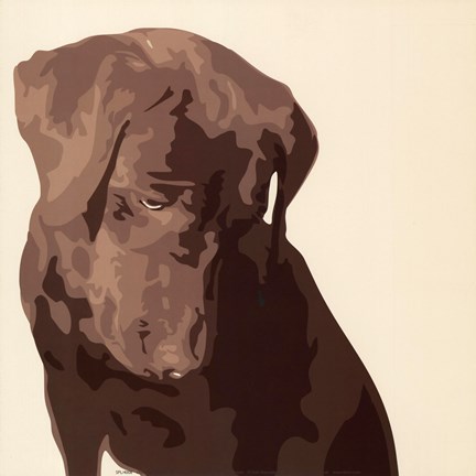 Framed Chocolate Labrador Print