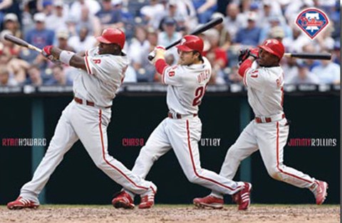 Framed Phillies - Howard, Rollins, Utley Print