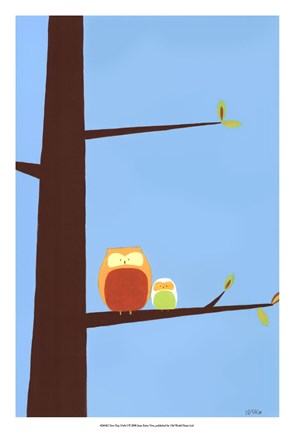 Framed Tree-top Owls I Print