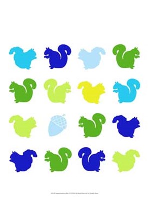 Framed Animal Sudoku in Blue VI Print