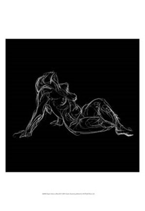 Framed Figure Study on Black III Print