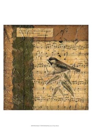 Framed Bird Melody I Print