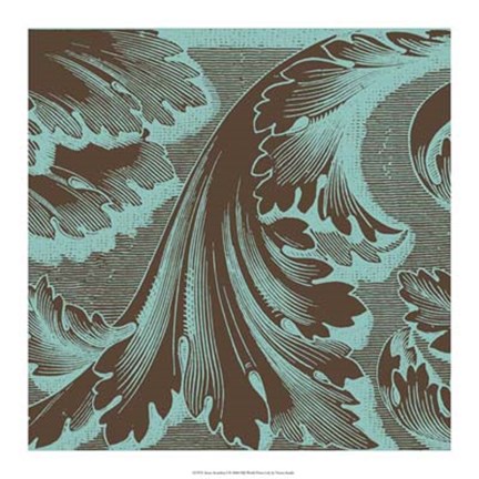 Framed Azure Acanthus I Print