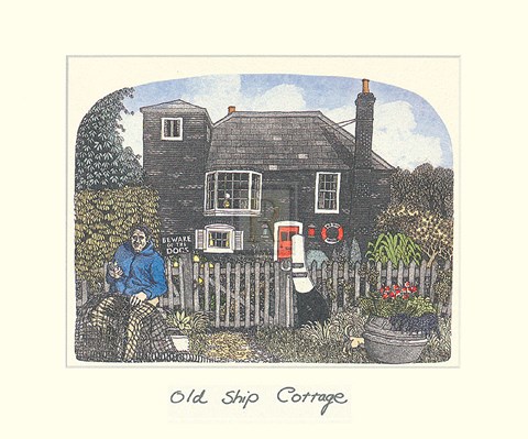 Framed Old Ship Cottage Print